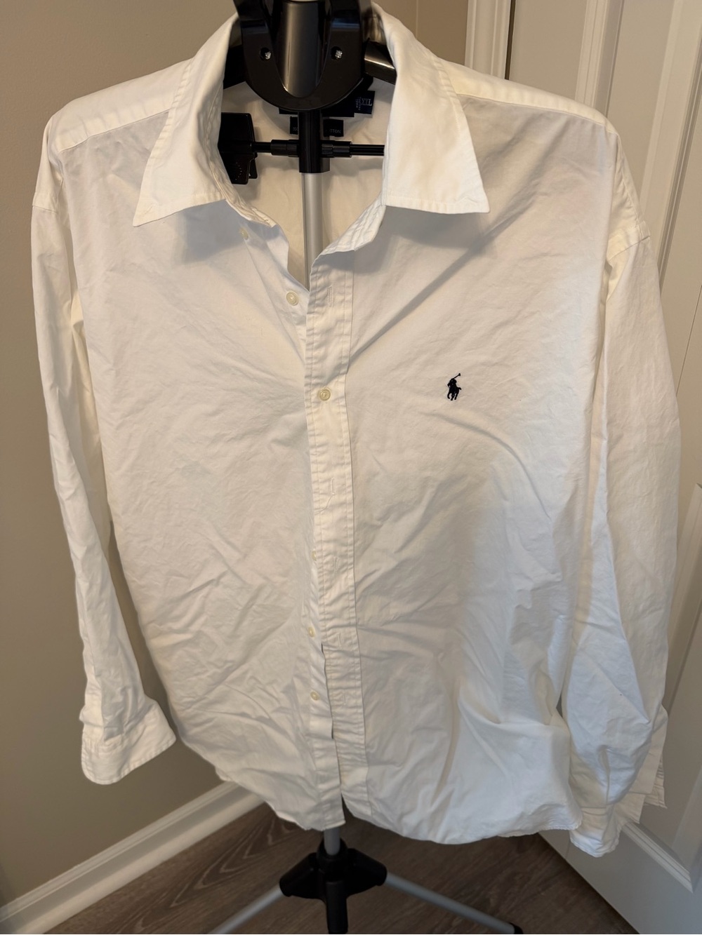 Ralph Lauren White Button-Down Shirt with Navy Pony